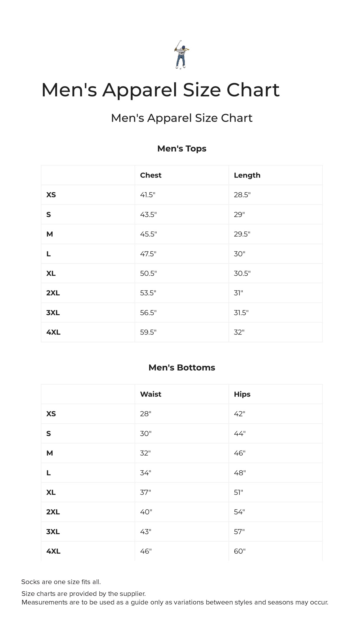 eastside golf-socks-mens size chart